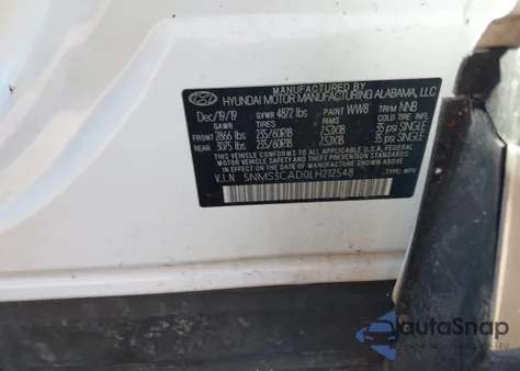 2020 Hyundai Santa Fe Sel из США, поврежденный, VIN 5NMS3CAD0LH212548